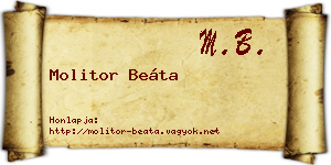 Molitor Beáta névjegykártya